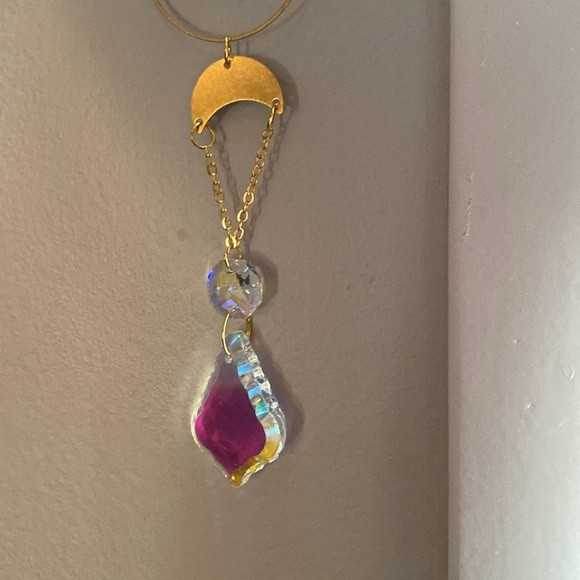 🟣2 for $25🟣 green aventurine tree suncatcher on gold toned metal. - Picture 5 of 8